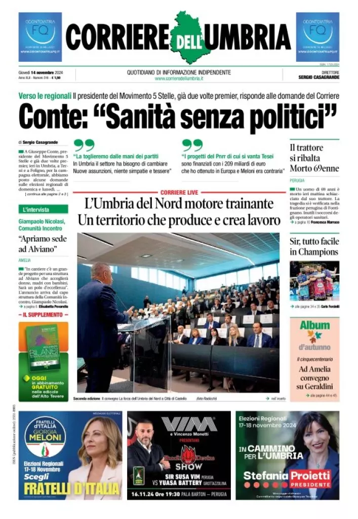 Prima-pagina-corriere umbria-del-2024-11-14